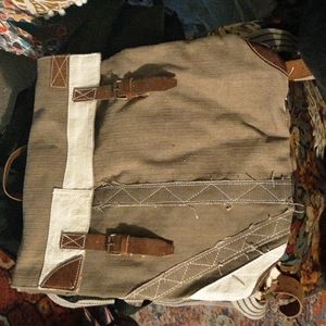 Upcycled canvas backpack
